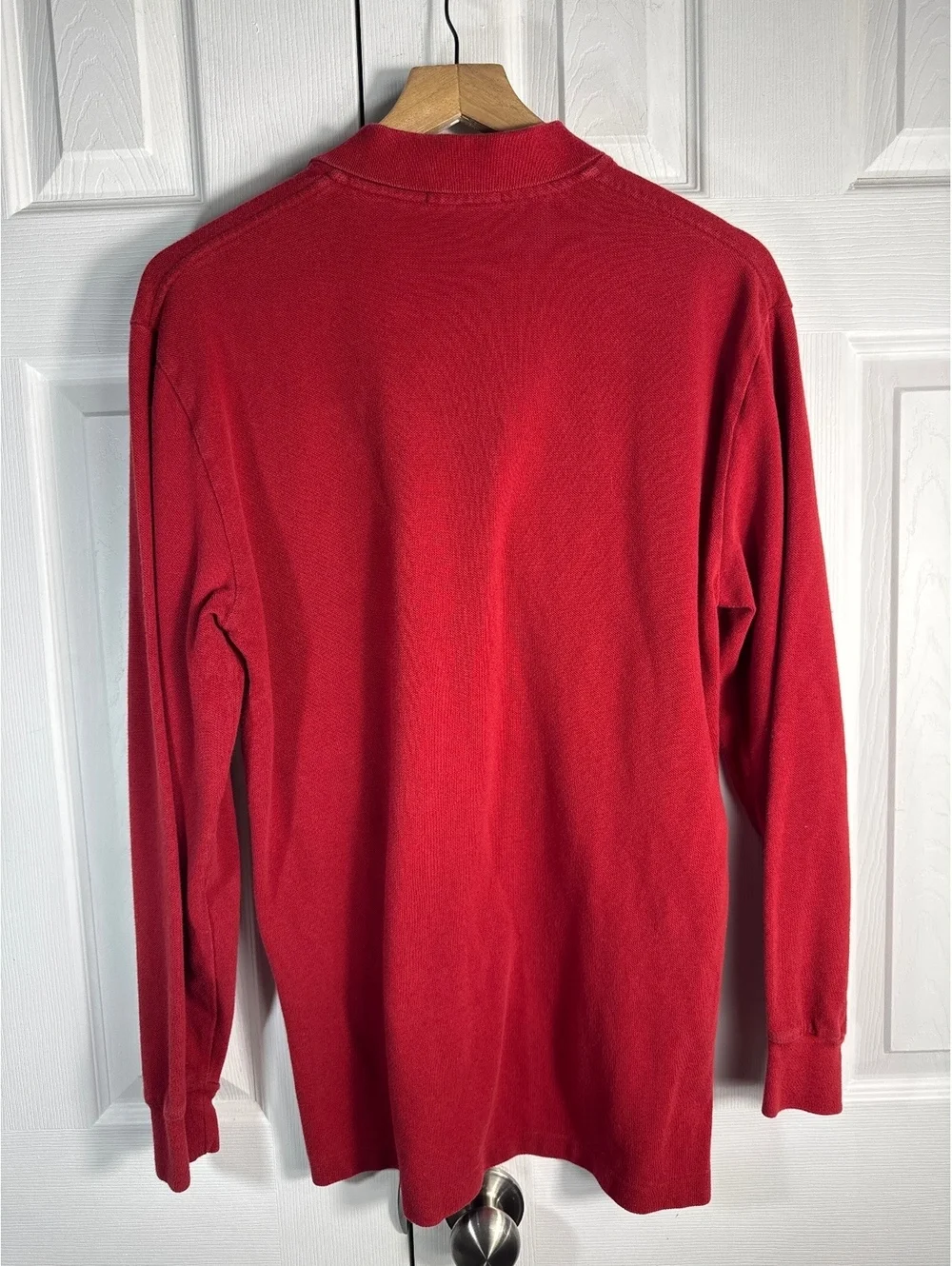 Polo Ralph Lauren Men's Long Sleeve Red Cotton Polo Shirt Size S